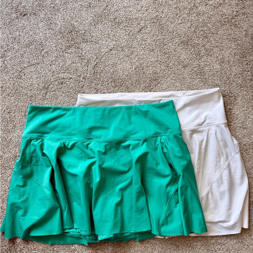 Athleta Ace Tennis Skorts - Emerald and White